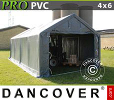 Garage portatile PRO 4x6x2x3,1m, PVC, Grigio