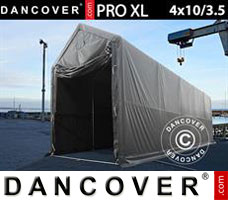 Garage portatile PRO XL 4x10x3,5x4,59m, PVC, Grigio