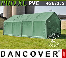 Garage portatile PRO 4x8x2,5x3,6m, PVC, Verde